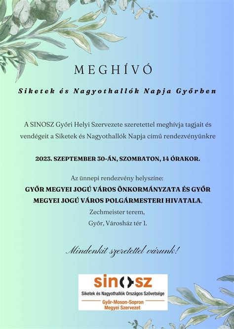 SINOSZ – Siketek és Nagyothallók Országos。